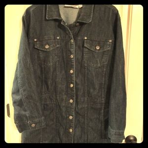 Like New!  Tunic Length Denim Jacket, Size 22W
